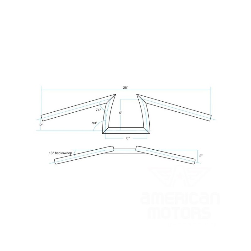 KIEROWNICA BILTWELL KEYSTONE 1" SMOOTH CZARNA