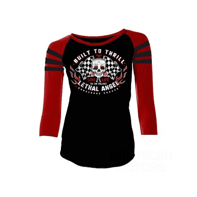 LONGSLEEVE DAMSKI LT BUILT TO THRILL RAGLAN BLACK/RED S