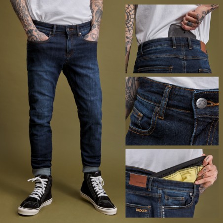 Spodnie Broger California Jeans slim fit washed navy