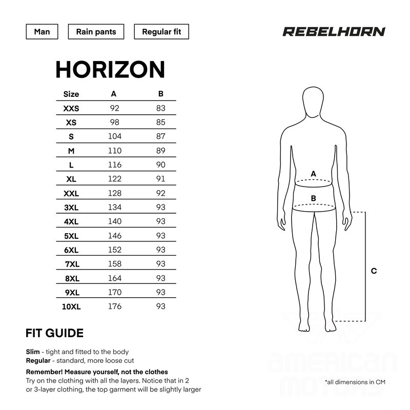 SPODNIE PRZECIWDESZCZOWE REBELHORN HORIZON BLACK