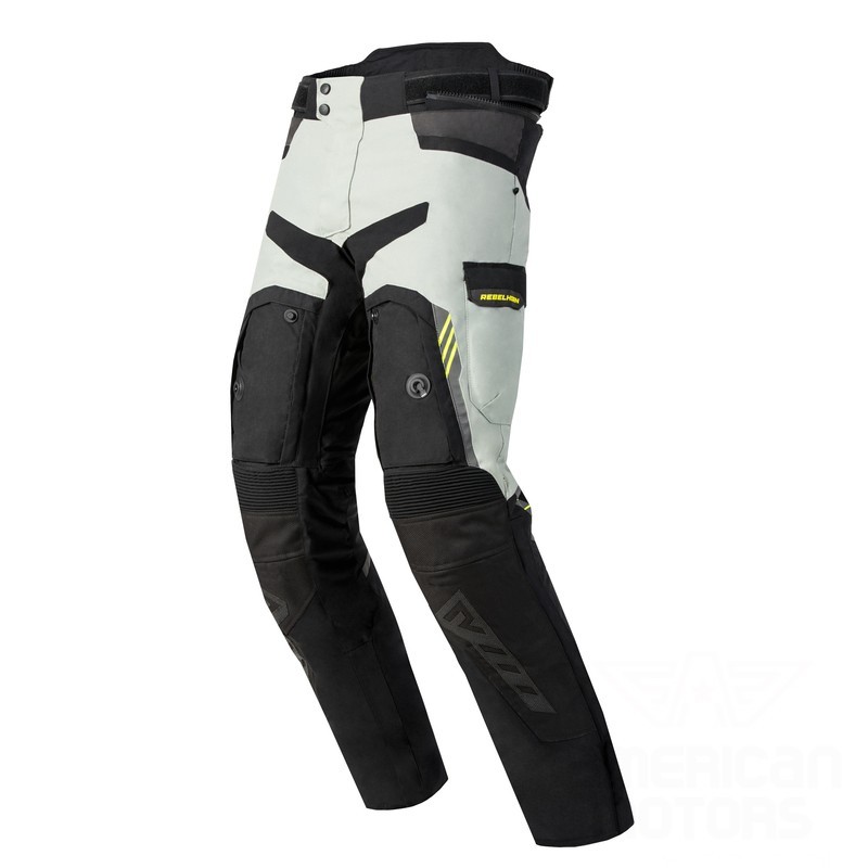 SPODNIE TEKSTYLNE REBELHORN PATROL GREY/BLACK/FLO YELLOW