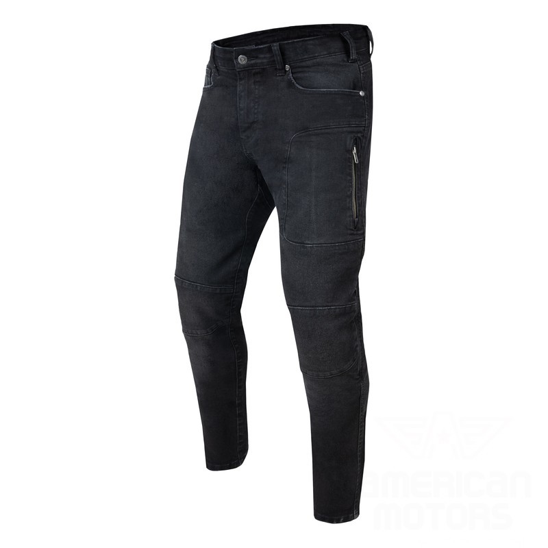 SPODNIE JEANS REBELHORN RAGE II TAPERED FIT WASHED BLACK