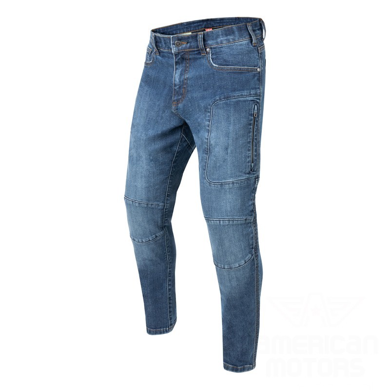 SPODNIE JEANS REBELHORN RAGE II TAPERED FIT WASHED BLUE