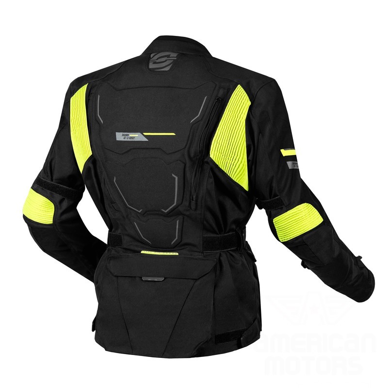 KURTKA TEKSTYLNA OZONE SAHARA BLACK/FLUO YELLOW