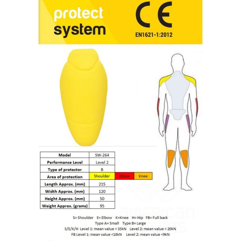 OCHRANIACZ ŁOKCI/KOLAN PRO-TEC SW-264 YELLOW OS (2 SZTUKI)