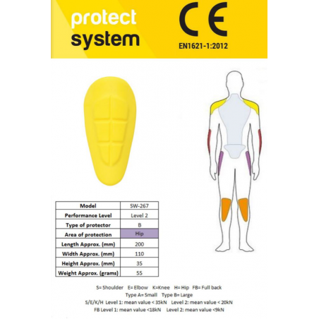 OCHRANIACZ BIODER PRO-TEC SW-267 YELLOW OS (2 SZTUKI)