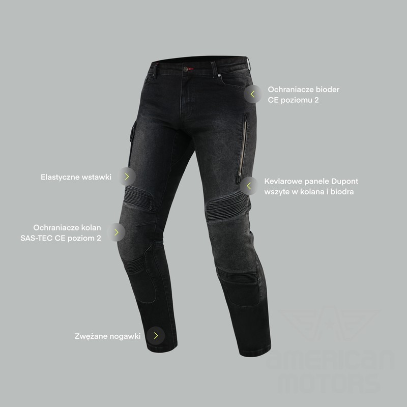 SPODNIE JEANS REBELHORN VANDAL TWILL BLACK