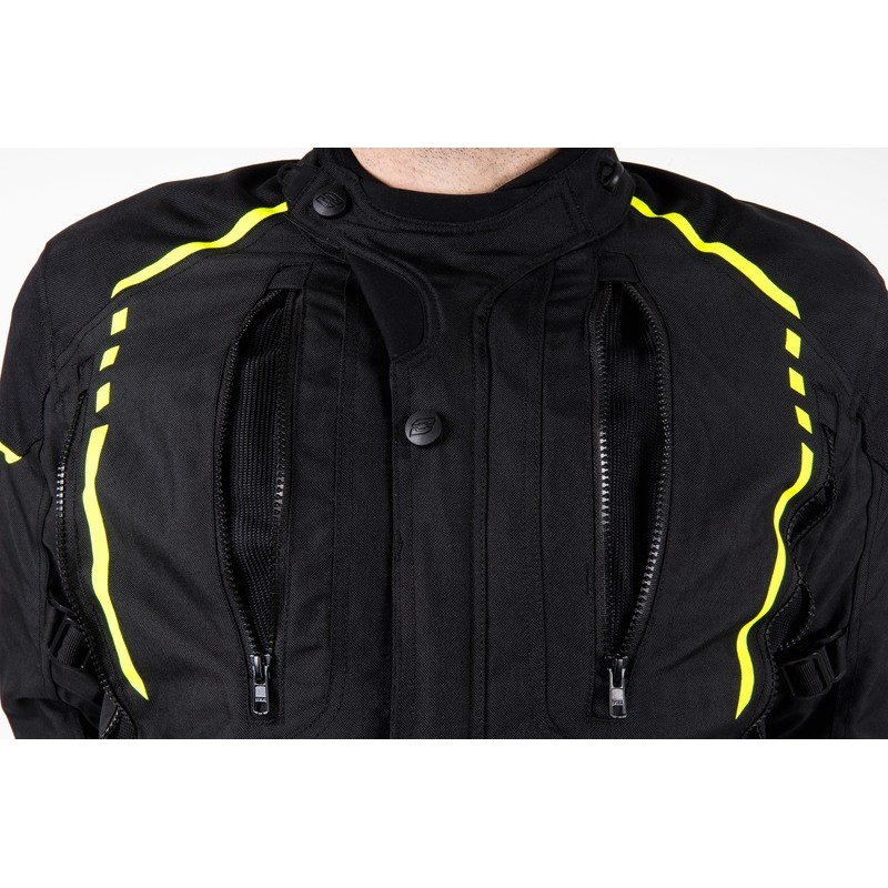 KURTKA TEKSTYLNA OZONE TOUR II BLACK/FLUO YELLOW S