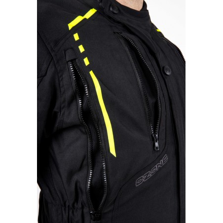 KURTKA TEKSTYLNA OZONE TOUR II BLACK/FLUO YELLOW S