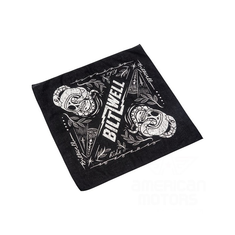 BANDANA BILTWELL COBRA SKULL CHUSTA CZARNA/BIAŁA