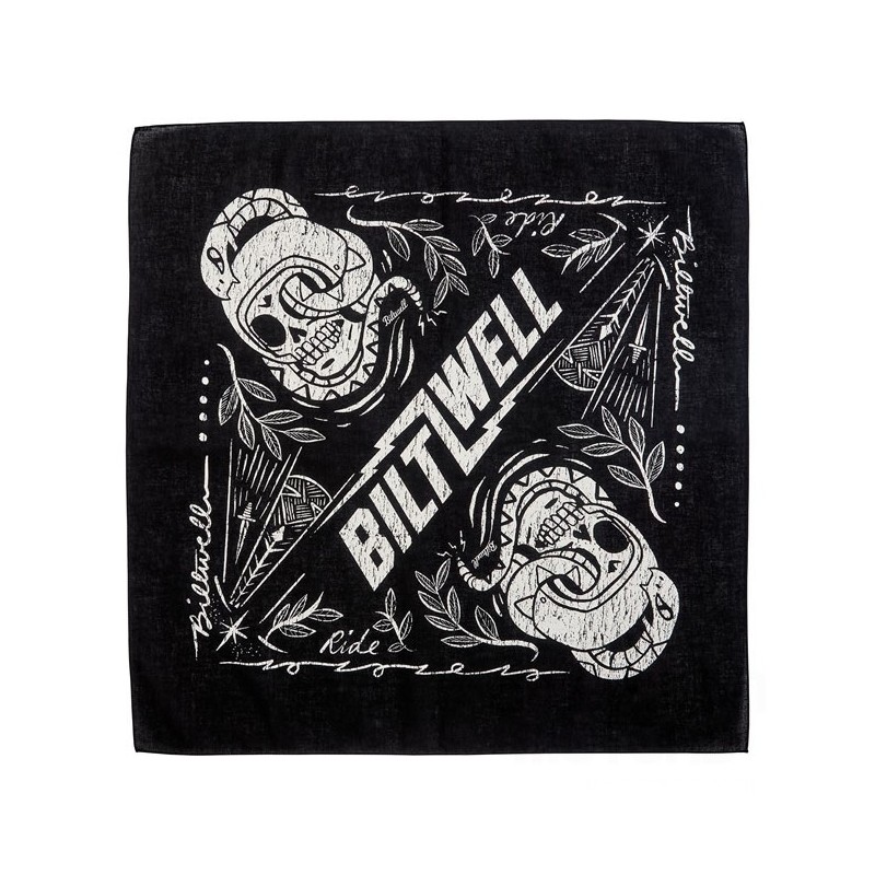 BANDANA BILTWELL COBRA SKULL CHUSTA CZARNA/BIAŁA