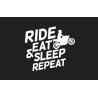 ODZNAKA NA RZEP REBELHORN RIDE, EAT, SLEEP, REPEAT BLACK 50X80MM