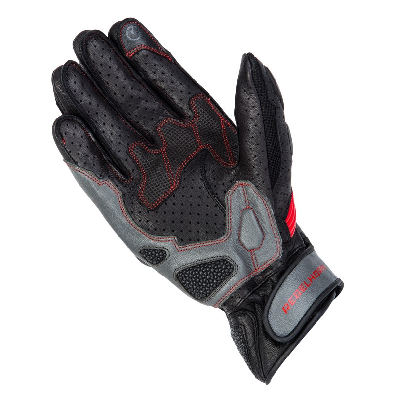 RĘKAWICE SKÓRZANE REBELHORN FLUX II BLACK/GREY/FLO RED