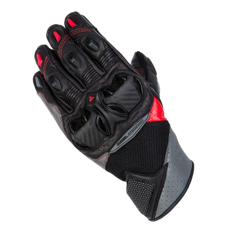 RĘKAWICE SKÓRZANE REBELHORN FLUX II BLACK/GREY/FLO RED