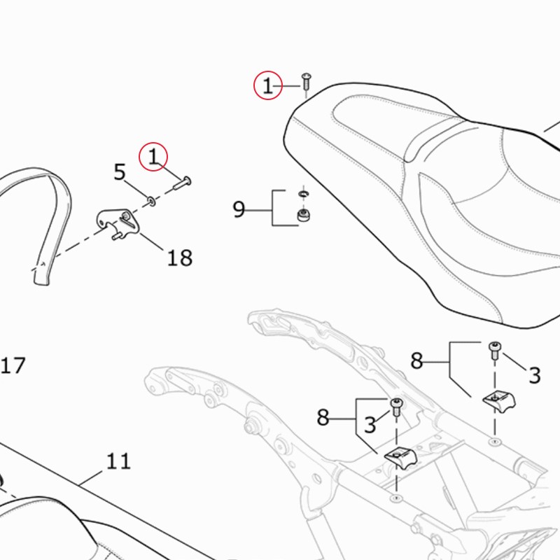 Harley śruba mocująca siedzenie
