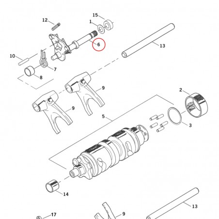 Harley-Davidson Wodzik dźwigni zmiany biegów OEM 34014-06A