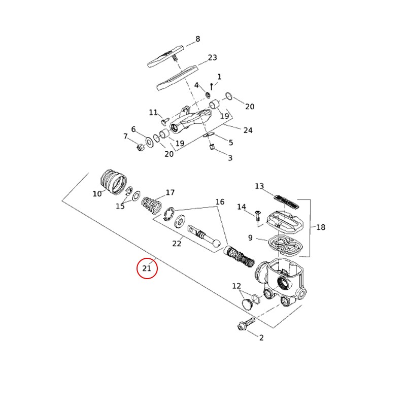 Harley-Davidson FLHX pompa hamulcowa tył OEM 41700028A