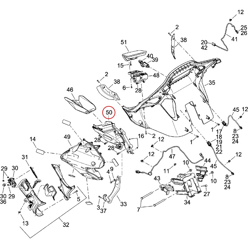 Harley-Davidson Road Glide Schowek na rękawiczki lewy OEM 76000493