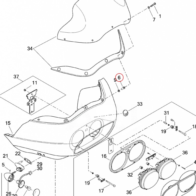 Harley-Davidson Road Glide tuleja szyby OEM 5207