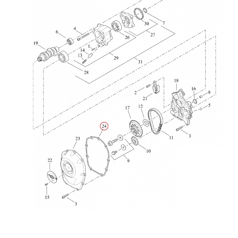 Harley-Davidson M8 uszczelka cam cover pokrywy dekla rozrządu 25700370