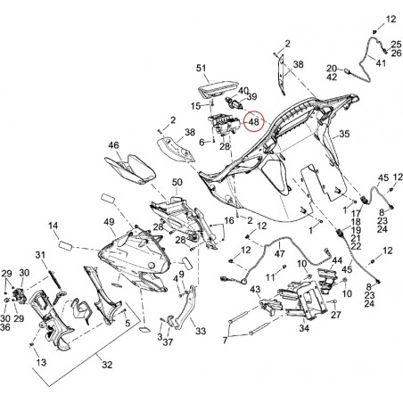 Harley-Davidson Road Glide mechanizm klapki schowka lewego OEM 76000436