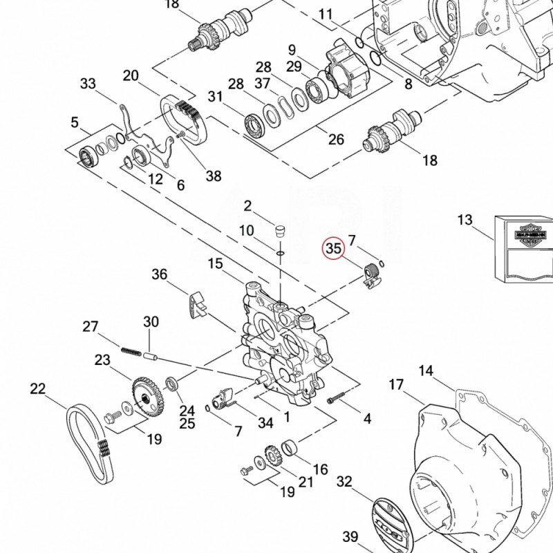 Harley-Davidson napinacz wewnętrzny łańcuszka rozrządu OEM 39964-99A