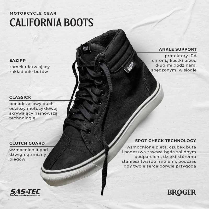 Buty tekstylne Broger California black & black