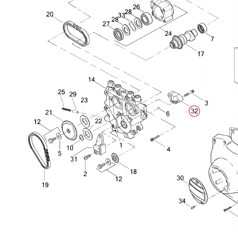 Harley-Davidson napinacz wewnętrzny łańcuszka rozrządu OEM 39969-06