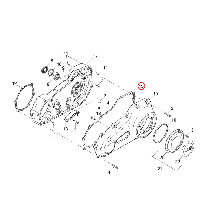 Harley-Davidson uszczelka kapy sprzęgłowej 60547-06 Softail Dyna schemat