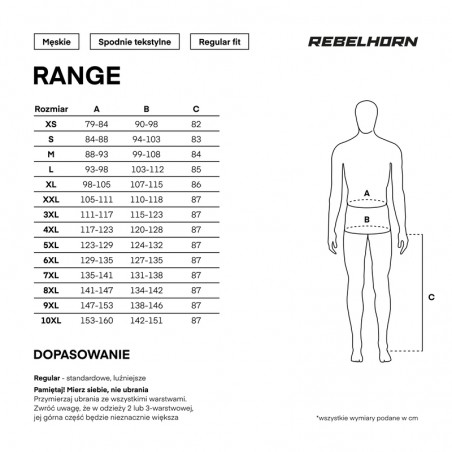 SPODNIE TEKSTYLNE REBELHORN RANGE BLACK