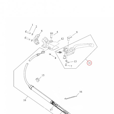 Harley-Davidson klamka sprzęgła czarna satyna Touring OEM 36700250