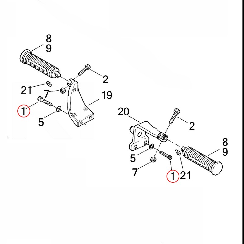 Harley-Davidson Śruba Imbusowa OEM 3214 podnóżki sportster