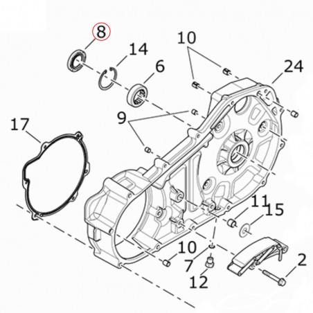 Harley-Davidson Simering łożyska kapy wewnętrznej sprzęgła 12052A