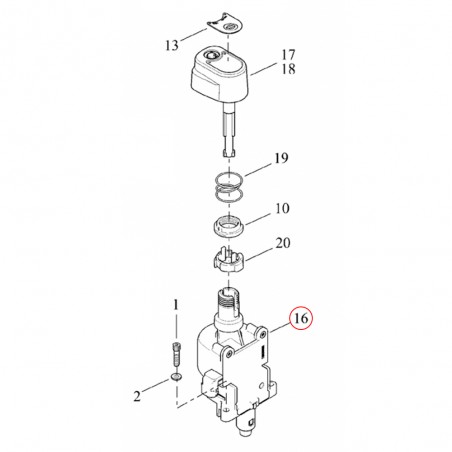 Harley-Davidson Stacyjka-blokada kierownicy OEM 71400012B