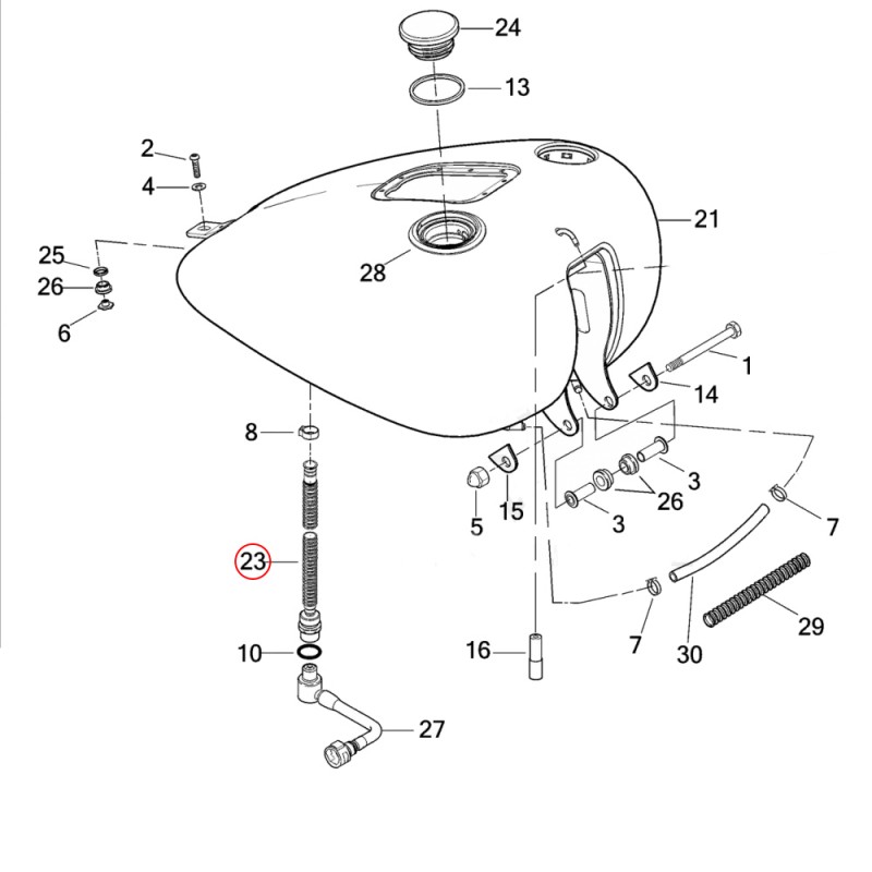 Harley-Davidson przewód paliwowy wewnętrzny zbiornika softail 62189-01A