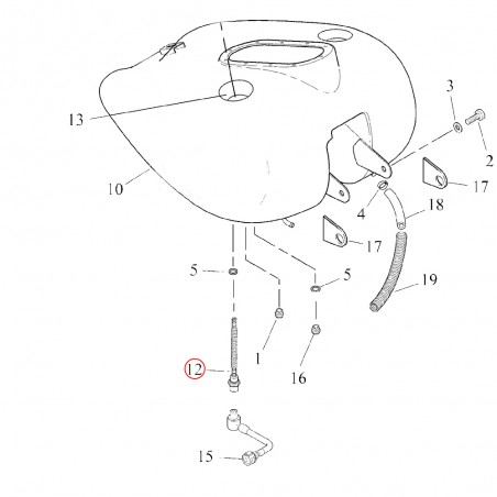 Harley-Davidson Touring Twin Cam przewód paliwowy zbiornika 1999-2002 EFI 61408-00A