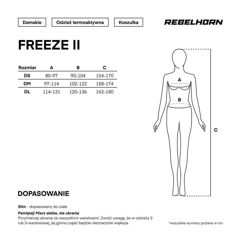 KOSZULKA TERMOAKTYWNA Z DŁUGIM RĘKAWEM REBELHORN FREEZE II LADY BLACK