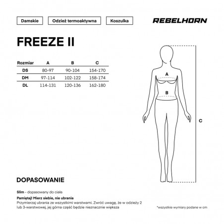 KOSZULKA TERMOAKTYWNA Z DŁUGIM RĘKAWEM REBELHORN FREEZE II LADY BLACK