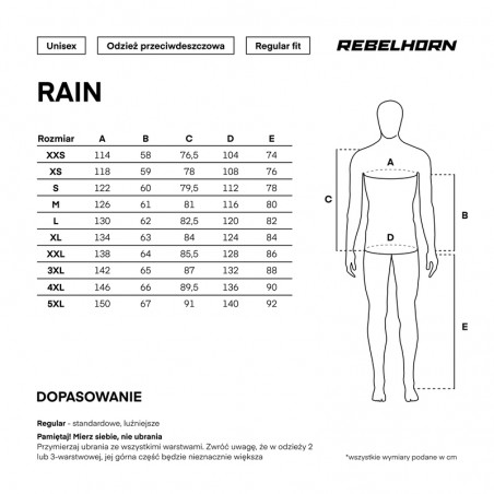 KOMBINEZON PRZECIWDESZCZOWY 2-CZĘŚĆ. REBELHORN RAIN BLACK