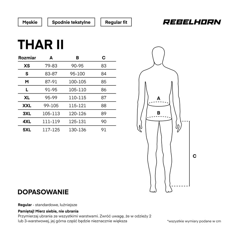 SPODNIE TEKSTYLNE REBELHORN THAR II BLACK