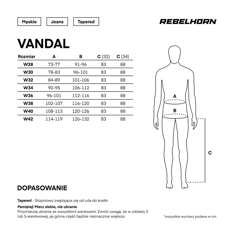 SPODNIE JEANS REBELHORN VANDAL DENIM BLACK