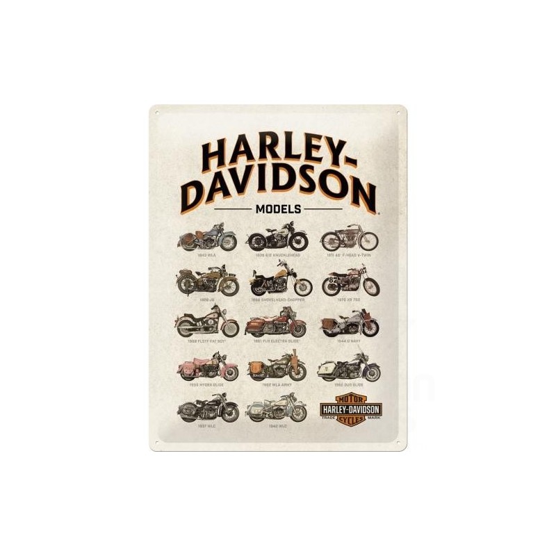 Blacha 30x40cm Harley-Davidson Models Chart