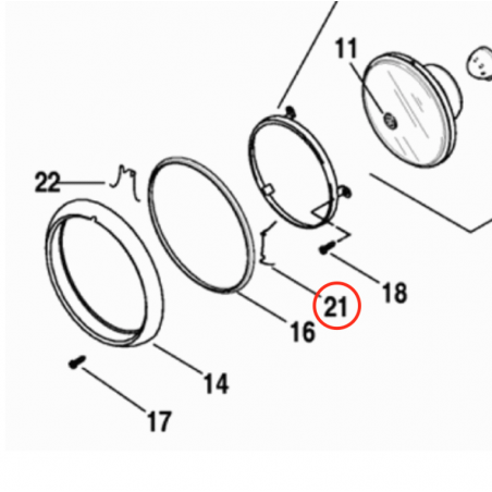 SPRĘŻYNA RAMKI LAMPY 7 BOCZNA